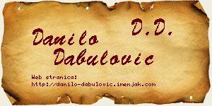 Danilo Dabulović vizit kartica